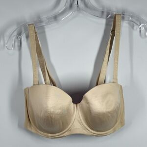 C 27 Chantelle tan brown light stripe convertible strap/strapless Comfort Chic F